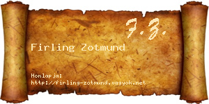 Firling Zotmund névjegykártya